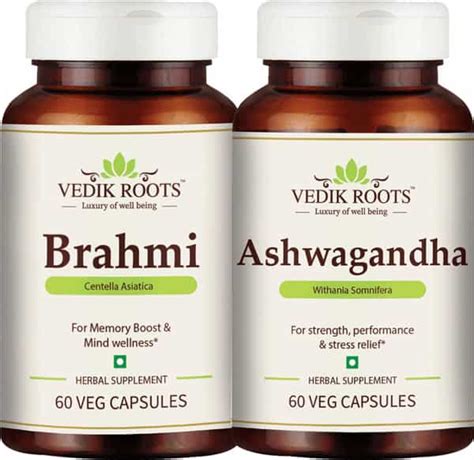 Buy VEDIKROOTS BRAHMI + ASHWAGANDHA 60 CAPSULES FOR STRESS MANAGEMENT ...