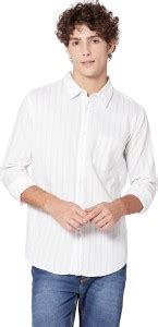 Rocking Swamy Men Striped Casual White Shirt - Buy Rocking Swamy Men ...