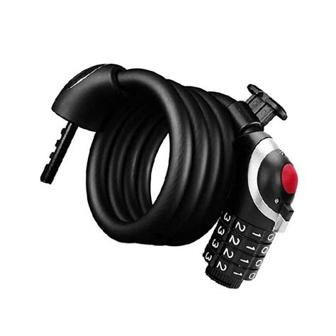 FASTPED® Bike Lock Cable Self Coiling Heavy Duty Cable Locks 4 Lock ...