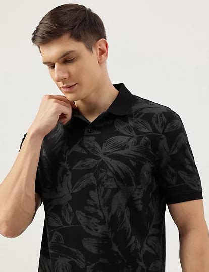 Cotton Rich Floral Print Short Sleeve Polo Shirt