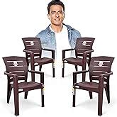 AVRO FURNITURE 9100 Plastic Chairs, Set of 4, Matt and Gloss Pattern ...