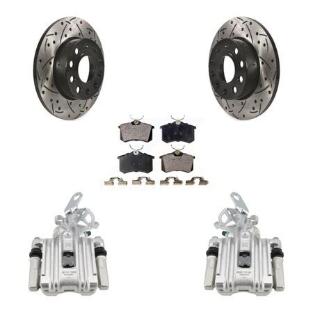 Transit Auto Rear Brake Coated Caliper Drill Slot Rotor Ceramic Pad Kit ...