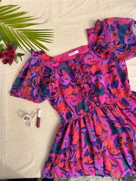 Petite Bloom: Pink&Blue Flower - Center Zip Chiffon - Feeding Gown ...