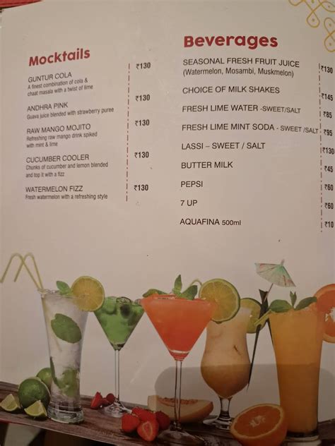 Menu at Nandhana Palace - Andhra Style Restaurant - OMR, Chennai