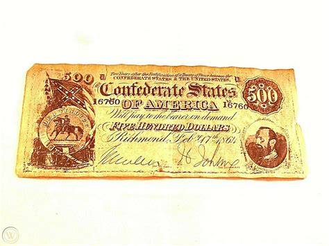 1864 Confederate States $500 dollar bank note #16760 | #3772595417