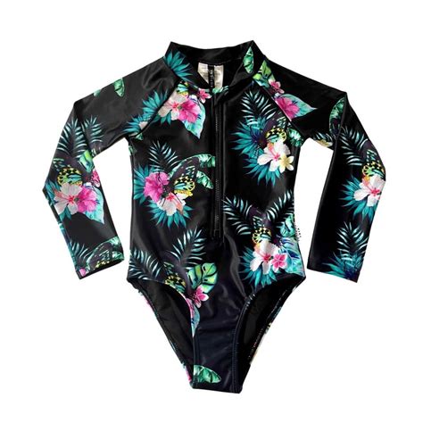 Childrens Swimwear | Girls Long Sleeve Swimsuit | Kids togs – Tribe ...