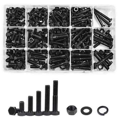 615 pcs Grade 8 Bolts and Nuts Assortment Kit, 1/4-20 5/16-18 3/8-16 ...