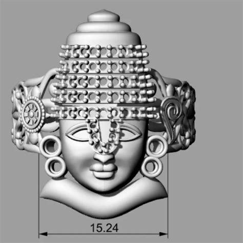 Balaji Ring 3D Model for 3D Printing - Unique Lord Balaji Design
