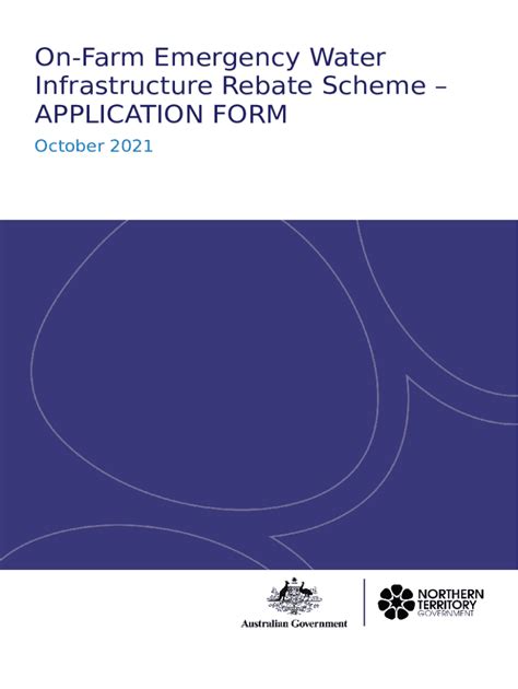 On-Farm Emergency Water Infrastructure Rebate SchemeAPPLICATION - nt ...