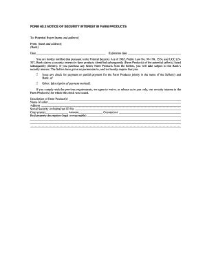 Notice To Buyer Of Security Interest In Farm Products - Fill and Sign ...