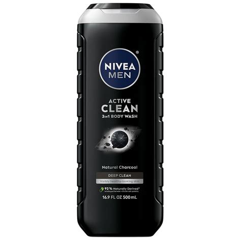 Nivea Men Active Clean Charcoal Body Wash Deep Clean | Walgreens