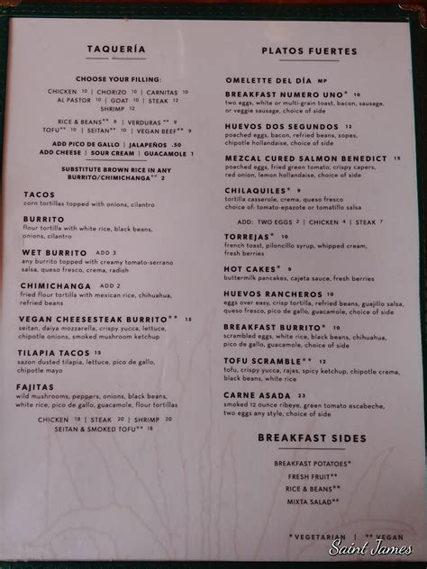 Menu at Cantina Dos Segundos pub & bar, Philadelphia