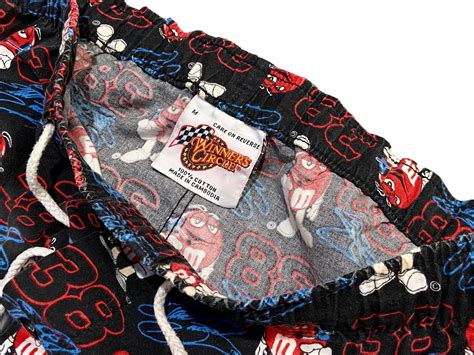 Y2K m&m's エムアンドエムズ WINNERS CIRCLE レーシング パジャマパンツ イージーパンツ【M】ブラック×レッド×ホワイト ...