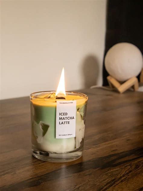 THE UMBRELLA STORE Iced Matcha Latte Scented Candle, Iced Matcha Tea ...