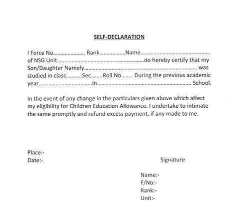 Children Education Allowance : Format of Certificate from School ...