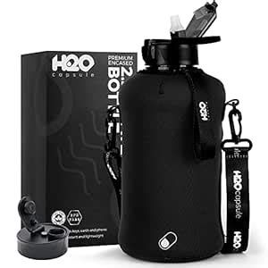 H2O Capsule 2.2L Half Gallon Water Bottle with Insulated Storage Sleeve ...