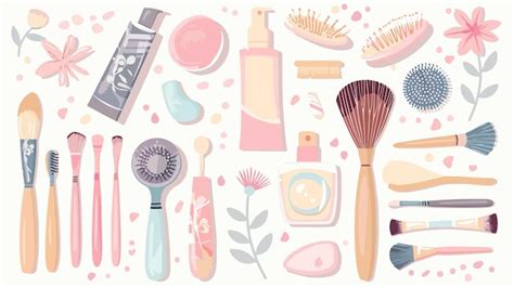 A drawing of a collection of cosmetics and cosmetics | Premium AI ...