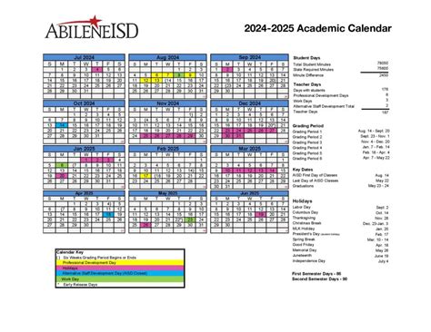 Abilene Independent School District Calendar 2024-2025 - School ...