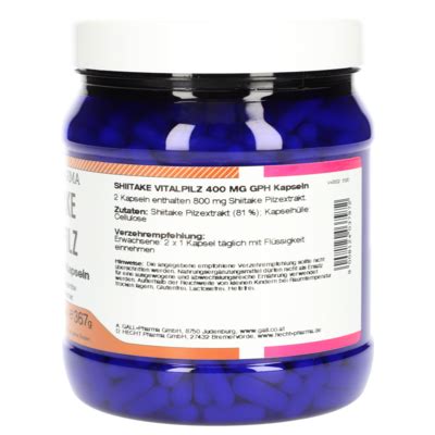 Shiitake medicinal mushroom 400 mg GPH Capsules [4044371]-Gall-Pharma ...