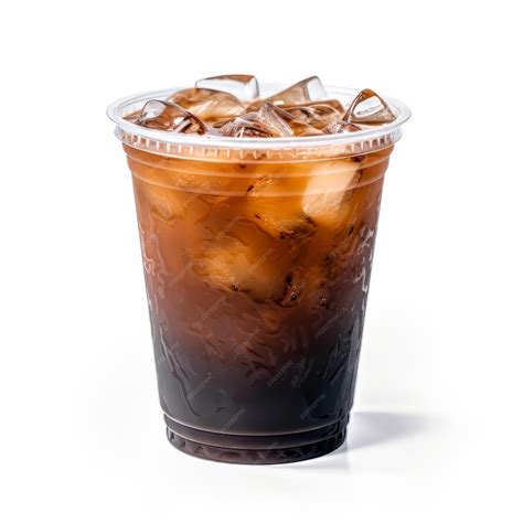 Premium Photo | Ice americano coffee on white background Isolated