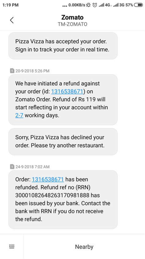 Zomato — food and packaging content
