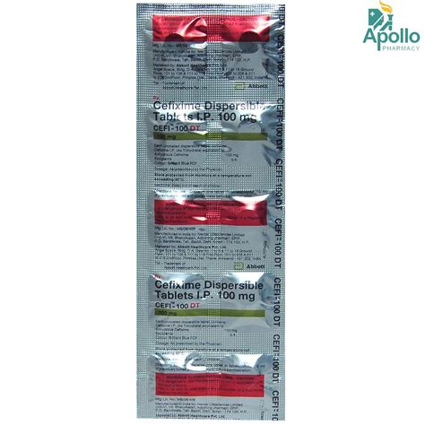 Cefi Dt 100 mg Tablet 10's Price, Uses, Side Effects, Composition ...