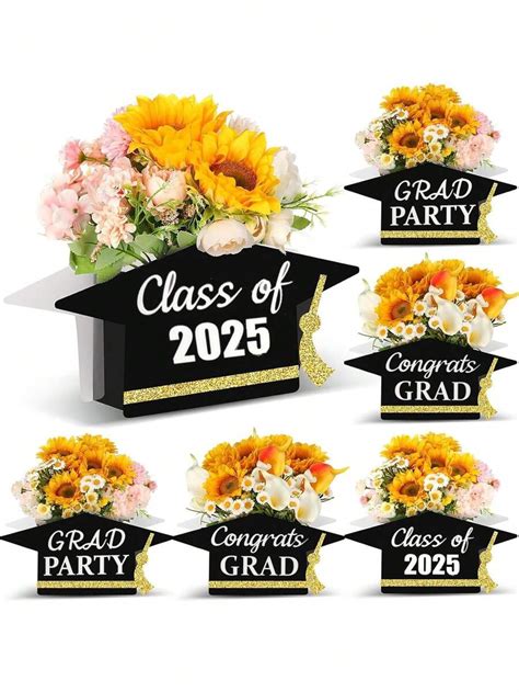 3 Stücke schwarz & gold Graduierung Tischdekoration, Abschlussklasse ...