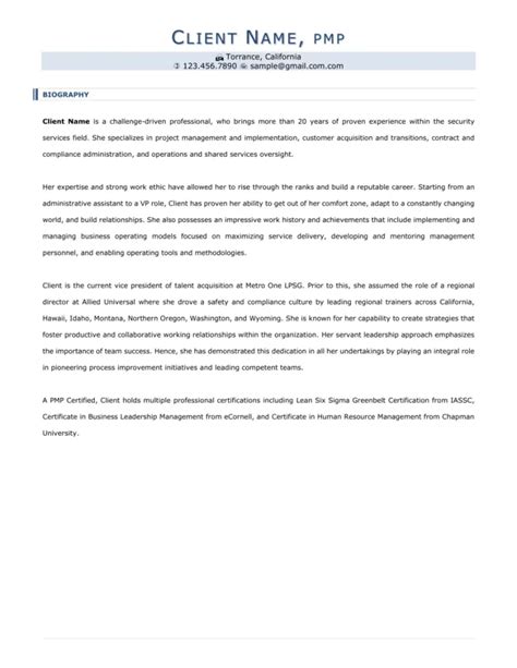 Image result for Short Biography Examples