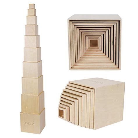 Buy TOWO Wooden Stacking Boxes-Nesting and Sorting Cups Blocks for ...