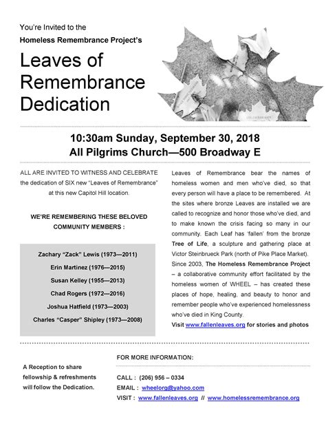 New Leaf Dedication at All Pilgrims Church on September 30, 2018