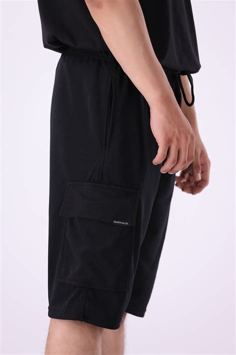 Interlock Black Cargo Shorts - Daigen&Co.