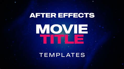 Movie Title After Effects Templates | Cinematic AE Title Animations