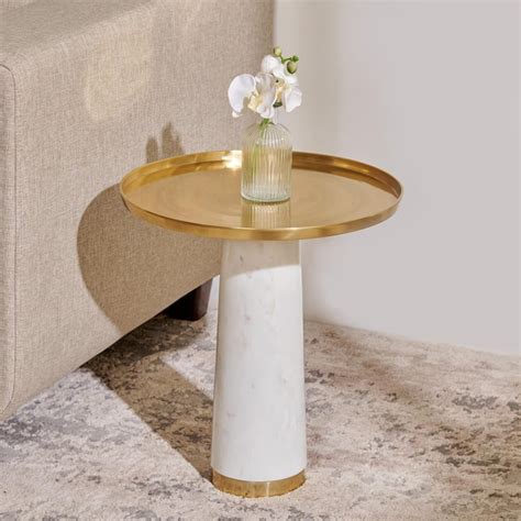Buy Yuki Metal Top Accent Table - Gold from Home Centre at just INR 4999.0
