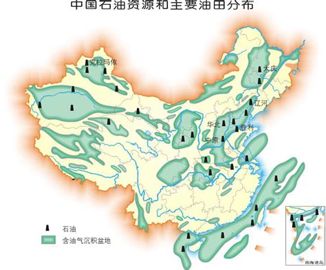 中国石油资源和主要油田分布图_中国地理地图_初高中地理网
