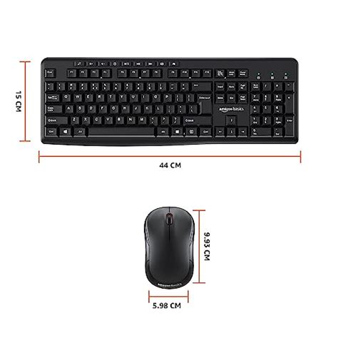 Amazon Basics Wireless Keyboard and Mouse Combo for Windows, 2.4 GHz ...