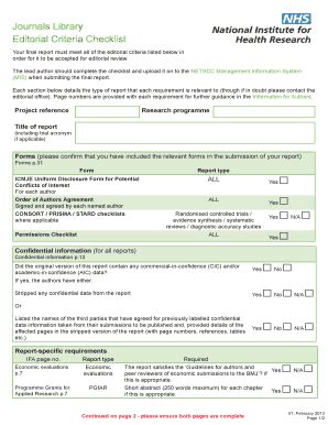 Fillable Online Information for authors - NIHR Evaluation, Trials and ...