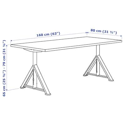 IDÅSEN desk, brown/dark grey, 160x80 cm (63x311/2") - IKEA