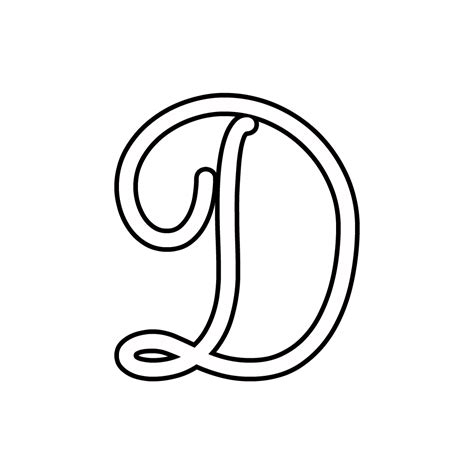 Letters and numbers - Cursive uppercase letter D