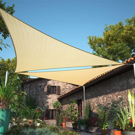 Amazon.com : ShadeMart 16' x 16' x 16' Beige Triangle Sun Shade Sail ...