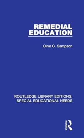 Buy Remedial Education: 44 (Routledge Library Editions: Special ...