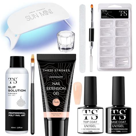 Poly Nail Gel Extension Kit,10 IN 1 UV Nail Lamp, Builder Gel, Slip ...