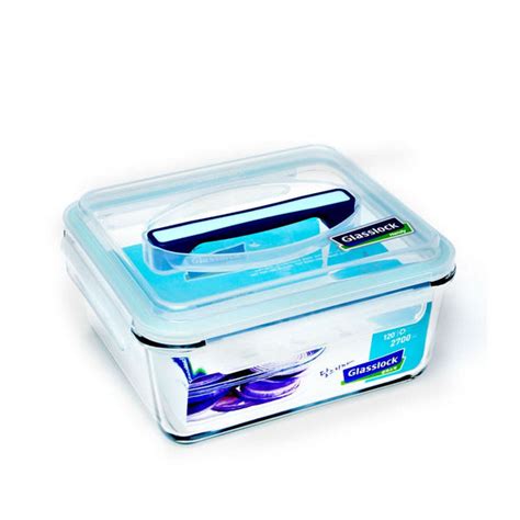 Glasslock Airtight Tempered Food Container, Microwave Safe, Handy type ...