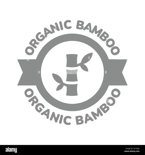 Organic bamboo vector label. Natural bamboo fabric, material or textile ...