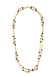IMC DEALS Indian Mangalsutra 22K Gold Plated Black Beads 18 ...