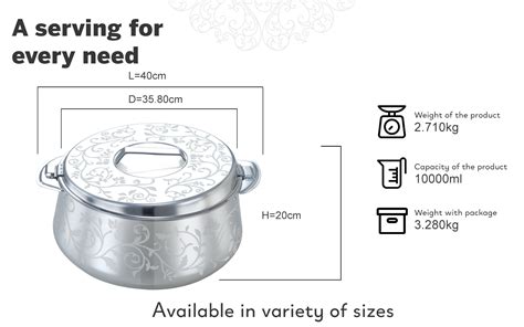 PRADEEP Esteem Stainless Steel Insulated Serving Casserole with Design