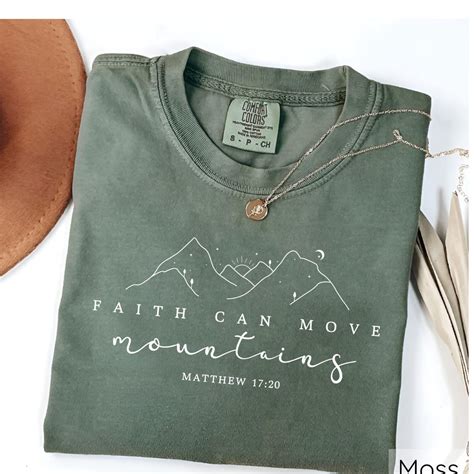 Faith Can Move Mountains Shirt, Bible Verse Matthew 17 20 T-shirt ...