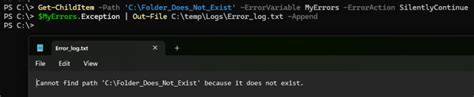 PowerShell Handling Errors 的图像结果