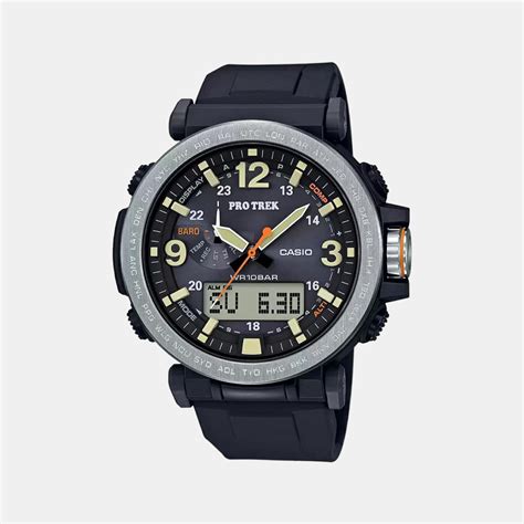 Casio Protrek Men Quartz Grey Dial Analog-Digital Silicone Watch SL92 ...