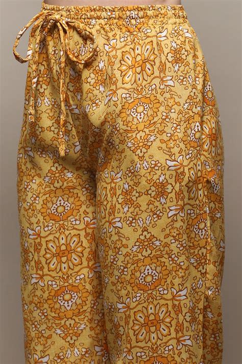 Yellow Rayon Straight Kurta Set at Biba India