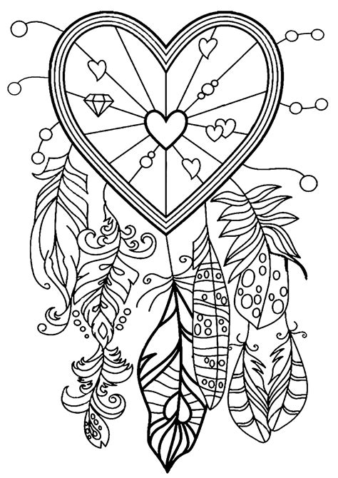 Ying Yang Dream Catcher Design Coloring Pages